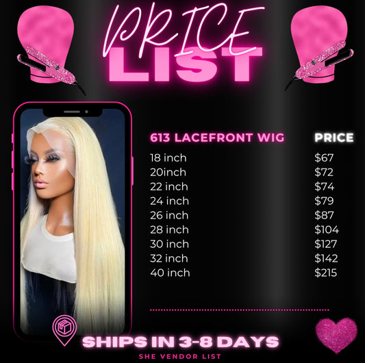 613 Blonde Straight Lace Front Wig Vendor